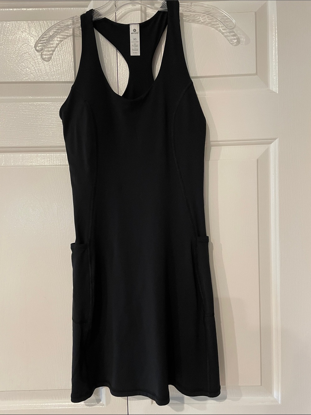 90 Degree By Reflex Black Racerback Tennis  Collection Dress with Side Pockets